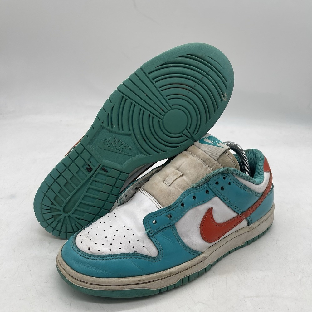 Nike Dunks Low Shoes Mens 8 Miami Dolphins Colorway Low No Laces DV0833-102